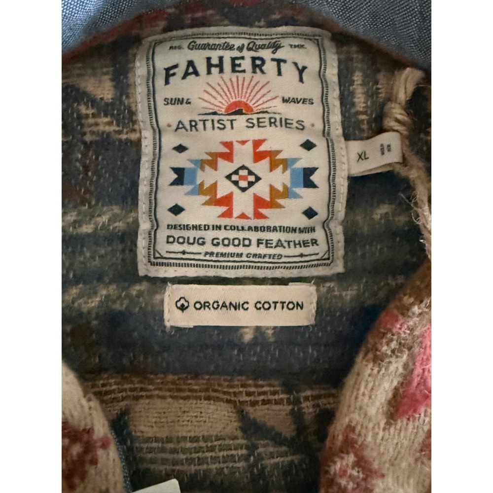 Faherty Canyon Overshirt x Doug Good Feather Artist Series XL - Picture 3 of 11